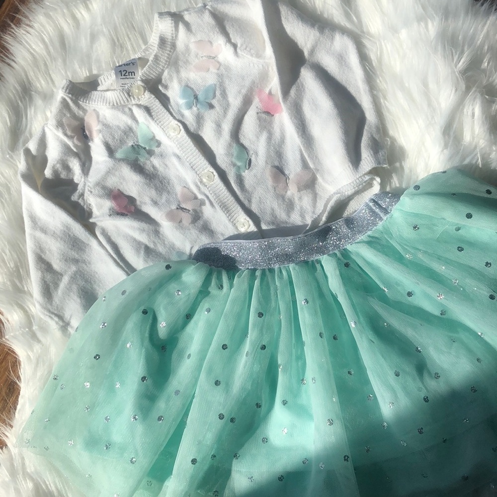 Carter’s Tulle Skirt & Cardigan